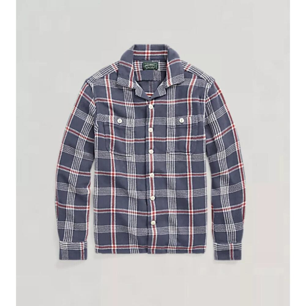 Ralph Lauren POLO COUNTRY Shirt SMALL 8 Boy Cotton Flannel Plaid Shacket $95 NEW